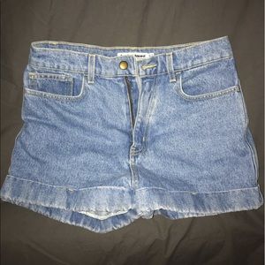 High-Waisted Light Wash Denim Shorts